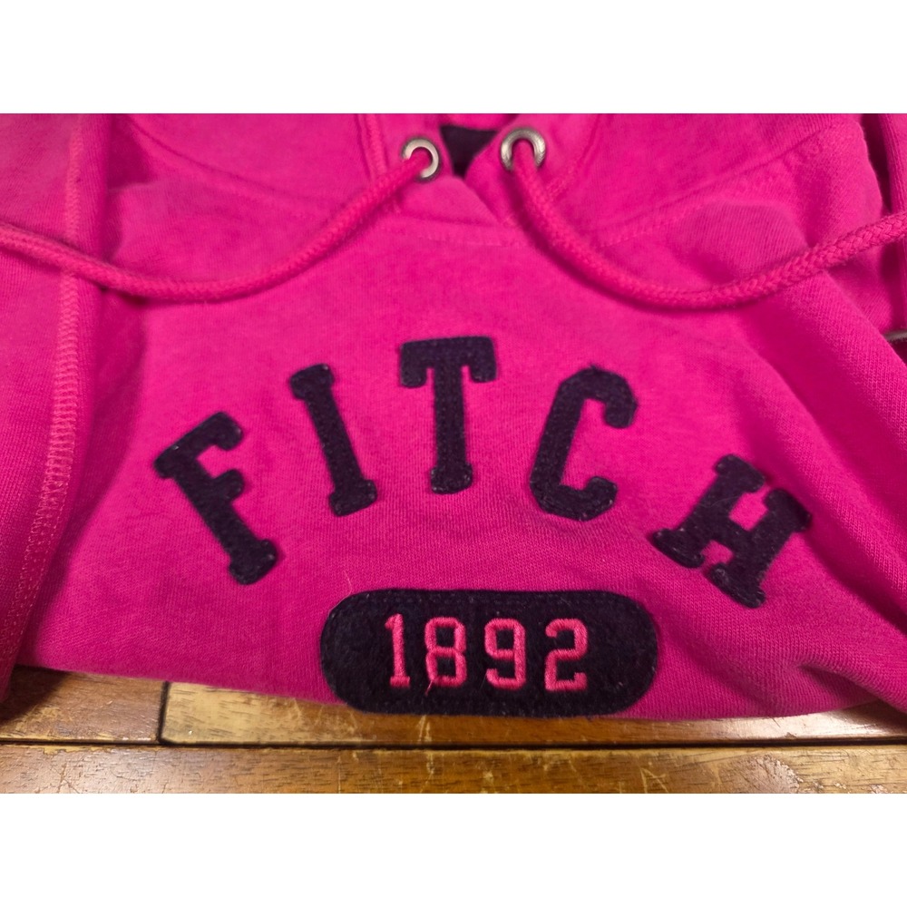 Abercrombie & Fitch Pink Pullover Hoodie Fitch 1892 Logo Sweatshirt Womens M